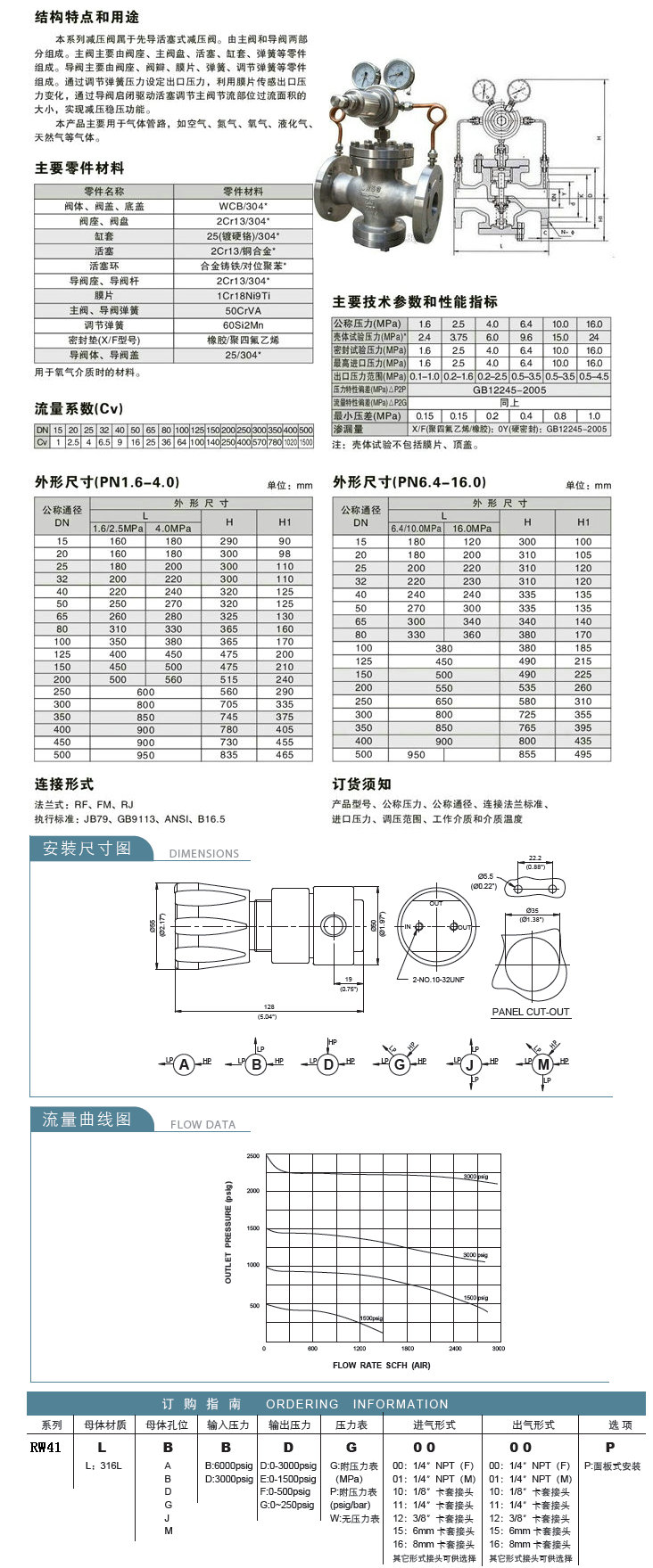天然气减压阀,液化气减压阀尺寸结构图